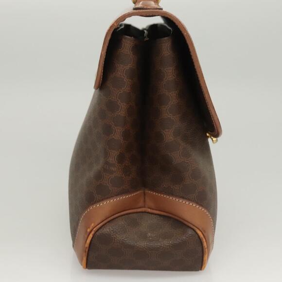 CELINE Macadam Canvas Hand Bag Pvc Leather Brown Gold - Picture 5 of 13